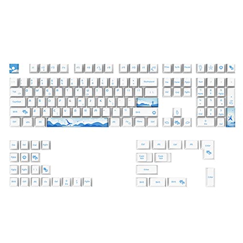 130 Tasten Tastenkappen-Set PBT Cherry Keycap Elektronisches Spiel Stilvoll für Tastenkappe für mechanische Tastatur, Farbstoff-Sub-Tastenkappen