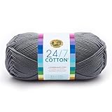 Lion Brand Yarn Company Cotton Yarn, 100 Percent Cotton, Silver