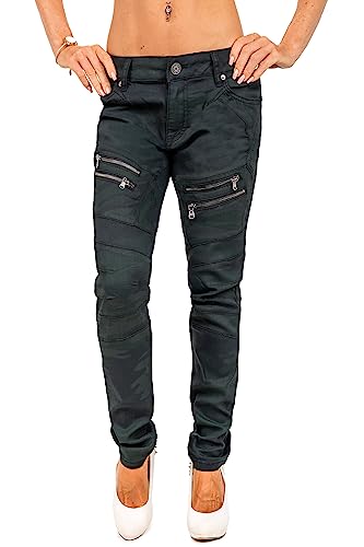 Cipo & Baxx Damen Jeans WD501-bans Camouflage Green W27/L34