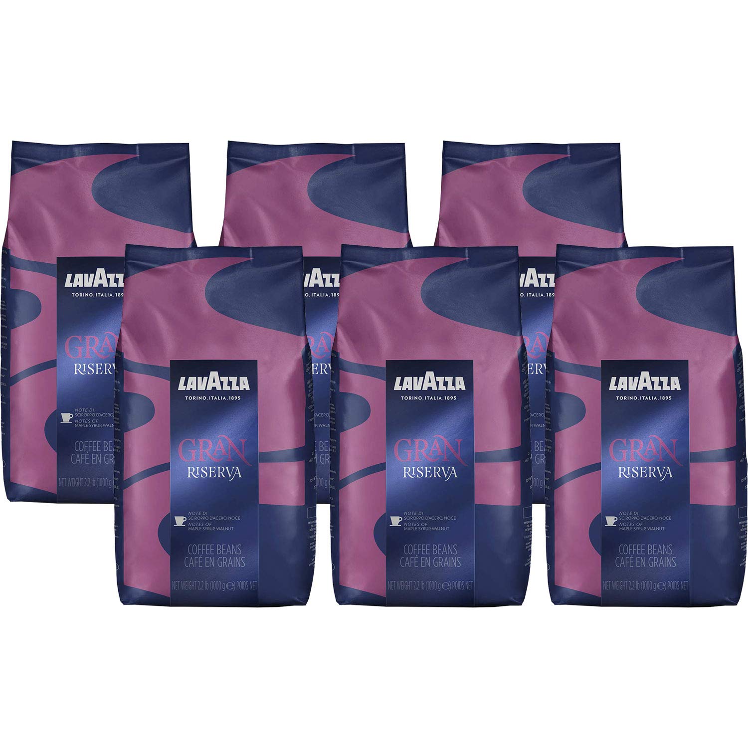 Lavazza Kaffee Espresso Gran Riserva, ganze Bohnen, Bohnenkaffee (6 x 1kg Packung)