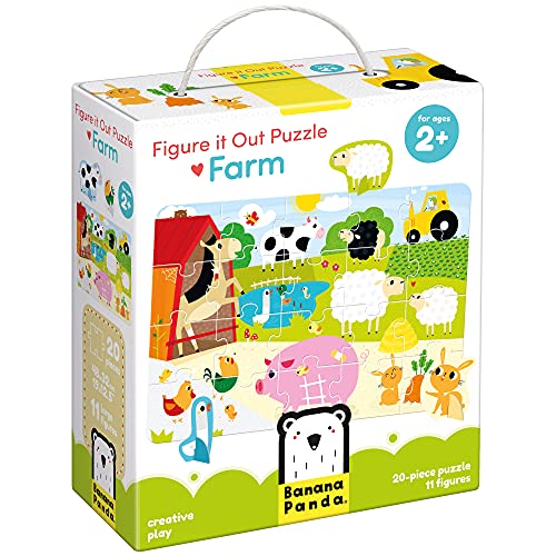 Banana Panda puzzle Farm mit 11 Spielfiguren - 2+ - 20 Teile