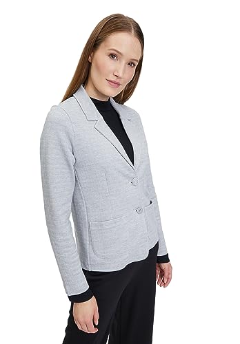 Cartoon Damen Casual-Blazer mit Reverskragen Grau/Weiß,44