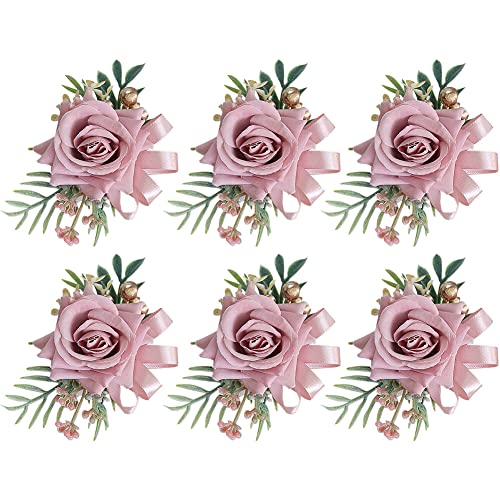 Armband Hochzeitsblumen, Brautjungfern-Armband, 6 Stück, künstliches Handgelenk, Boutonniere, Hochzeit, Hochzeit, Handgelenk, Boutonniere, Rose, Handgelenk, Rose, Boutonniere, Hochzeit, Handgelenk-Cor