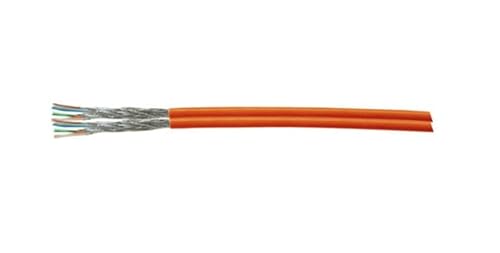 Helos Verlegekabel Duplex, Cat 7, S/FTP, PiMF, LSZH, orange, 50m Ring