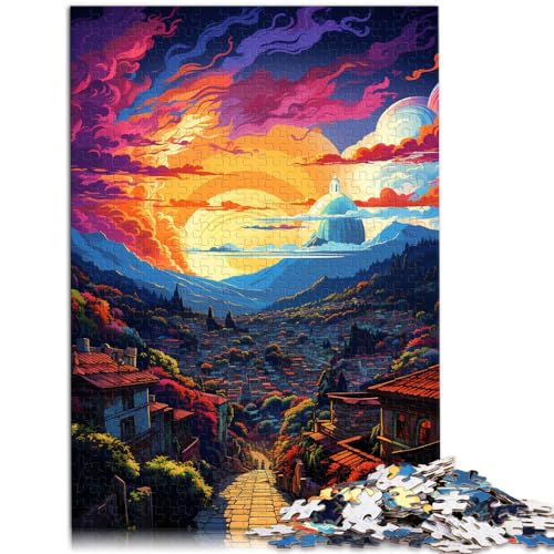 Puzzle, farbenfrohes und psychedelisches Antigua Guatemala-Puzzle, 1000 Teile für Erwachsene, Holzpuzzle, Heim-Lernspiele, DIY-Spielzeug, 1000 Teile (50 x 75 cm)