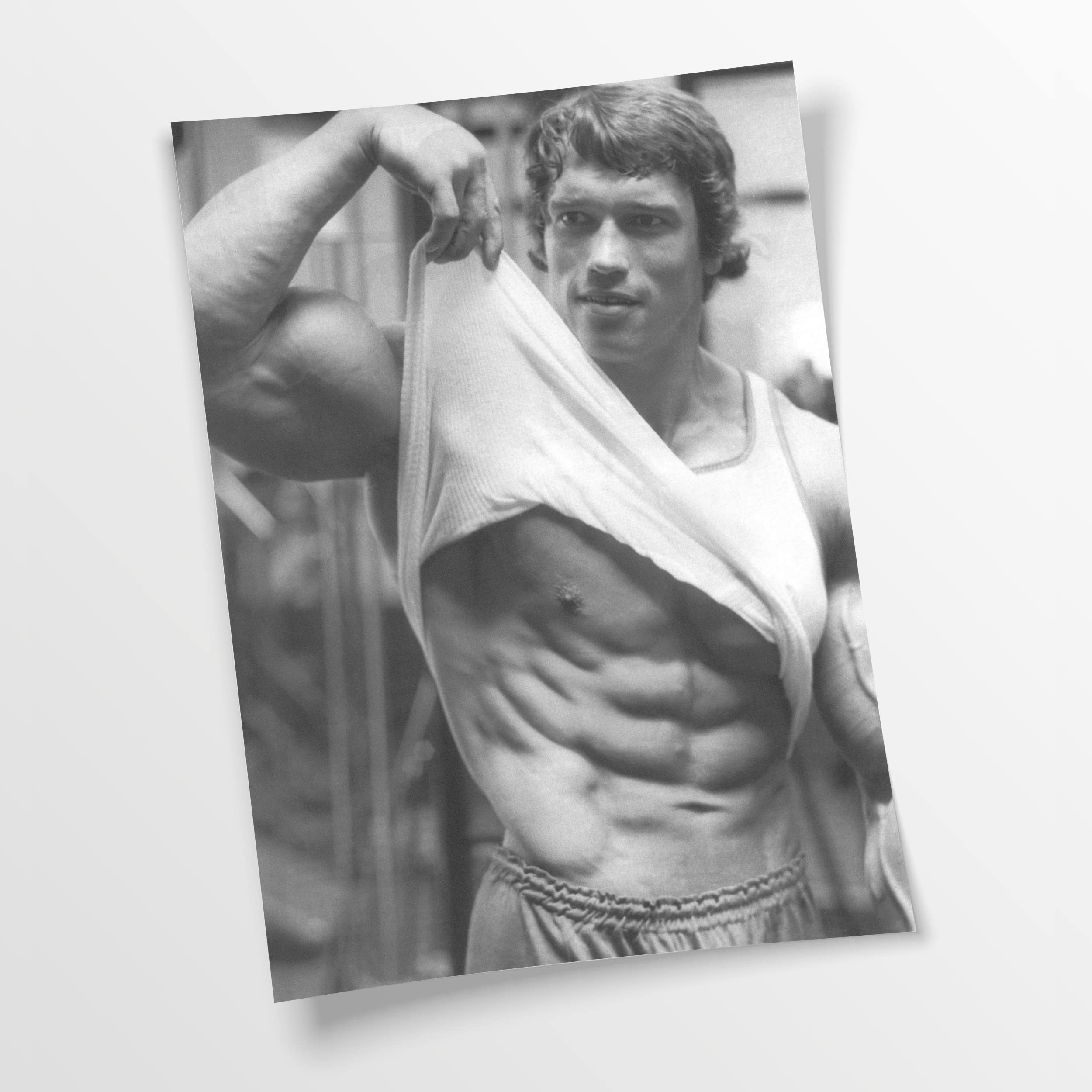 Artis Prints Poster Arnold Schwarzenegger, Bodybuilding, Schwarz-Weiss, Fitness, Klein bis XXL, Inneneinrichtung - Wohnzimmer - Wohnung, Dekoration