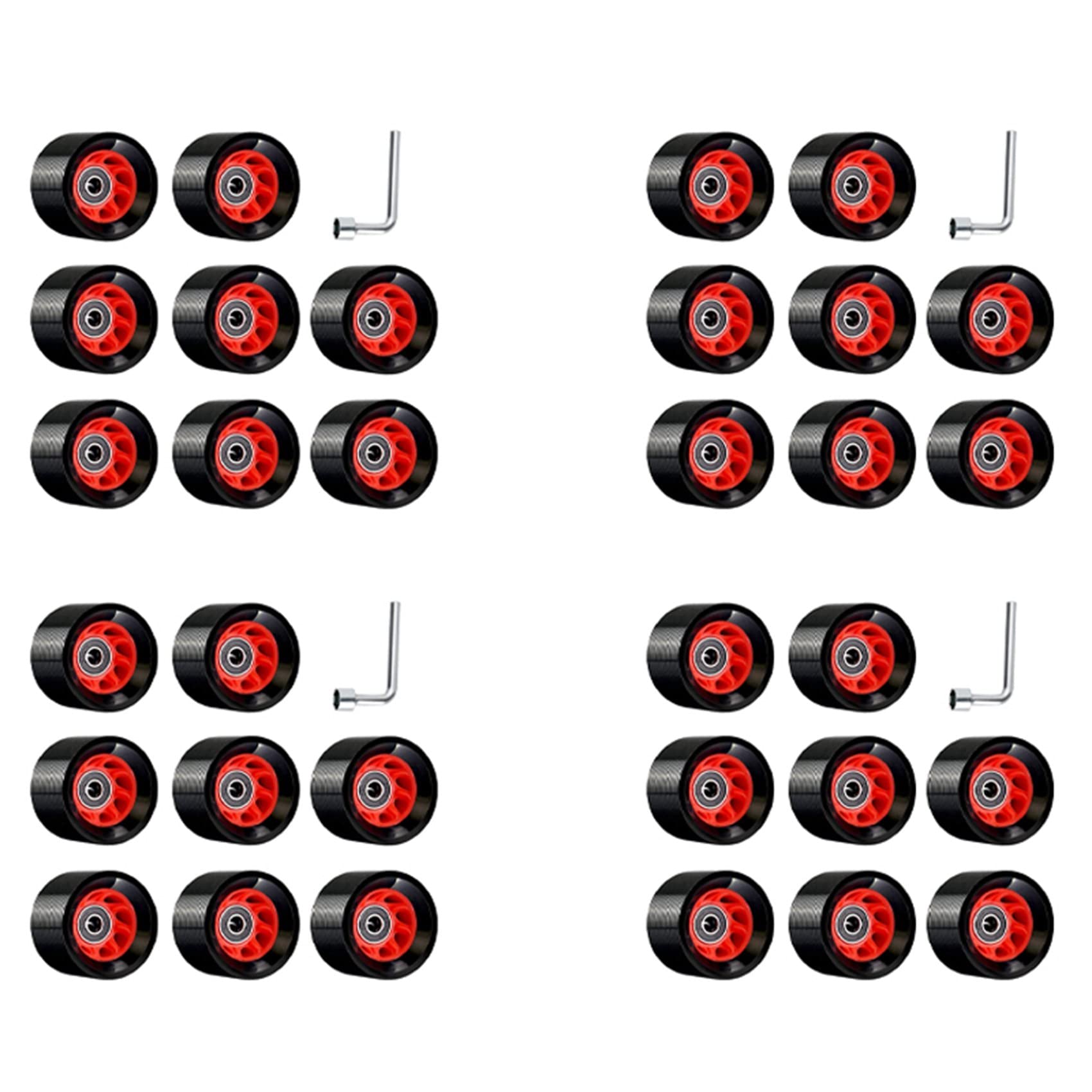 SICOSALT 32 Packung 95A 58mmx39mm, Innen Quad Roll Schuh, PU Verschleißfeste Reihiges Roll Schuh Zubehör