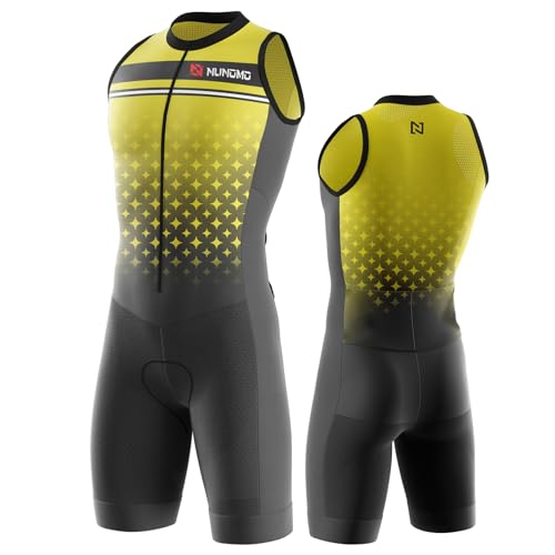 Triathlon Anzug Herren Herren Radsportanzug gepolstert einteilig Trisuit Bike Top Short Trisuit Einteiler für WettkampfGeeignet zum Laufen, Radfahren, Schwimmen (TYP-10,2XL)