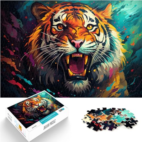 Spielzeug-Puzzle Fantasie wilder Tiger 1000-teiliges Puzzle Holzpuzzle Familienspiel Stressabbau Schwieriges Herausforderungspuzzle 1000 Teile (50 x 75 cm)