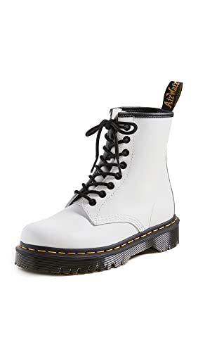 Dr. Martens 8 x Eye Boots Springerstiefel, Weiß Smooth, 40 EU