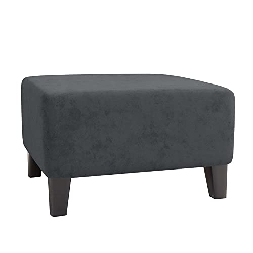 JHLD Samt Ottoman Schonbezug, Ottoman Cover Rechteck Stretch Falten Lagerung Hocker Protector Mit Elastischer Boden Für Wohnzimmer-grau-X-Large