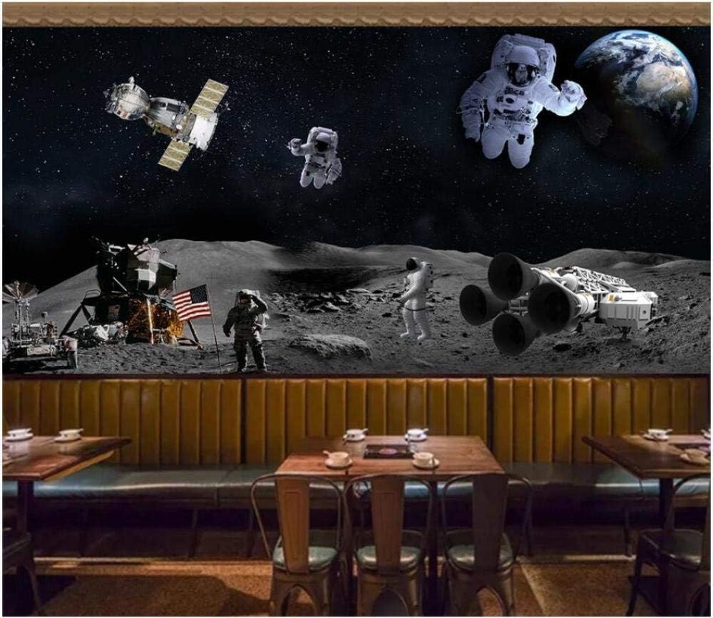 Der Weltraum Astronauten Der Mond 3D Tapete Poster Restaurant Schlafzimmer Wohnzimmer Sofa TV Dekorative Wand-200cm×140cm