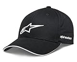 Alpinestars Rostrum Hat Baseballkappe Herren mit vorgebogenem Schirm und hinten Schnappverschluss, Schwarz/Weiß, Einheitsgröße