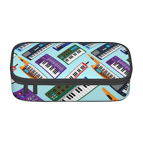 ZORIN Federmäppchen für Mädchen Jungen Große Kapazität Federmäppchen Klavier Musik Keyboard Ausrüstung Stifttasche Tragbare Make-up-Tasche für Schule Büro Studenten Teenager, Schwarz , Einheitsgröße, Münzbeutel