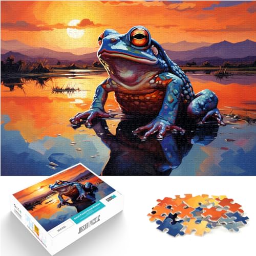 Puzzles für Erwachsene, bunter Kunstfrosch, 1000-teiliges Puzzle, Holzpuzzle, Spielzeug, Puzzle, Lernspiele, Stressabbau-Puzzles, 1000 Teile (50 x 75 cm)