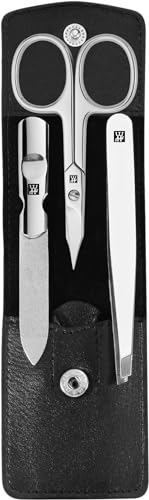 ZWILLING INOX Maniküre Pediküre Set 3tlg. mit Kombi-Nagelschere, Leder, schwarz (97440-004-0)