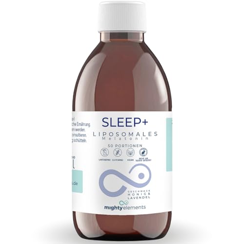 Mighty Elements liposomales Sleep+ 2 in1,Melatonin mit L-Tryptophan - verkürzte Einschlafzeit ​- vegan, Laktosefrei, hohe Bioverfügbarkeit, Vorrat für mehrere Monate, 100ml