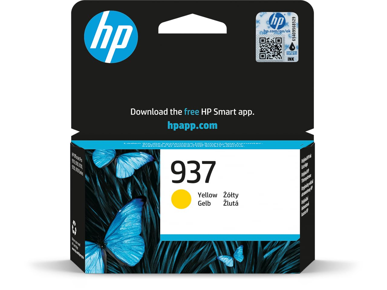 HP 937 Yellow Original Ink Cartridge - Original - Ink Cartridge for HP OfficeJet Pro 91xx, 97xx