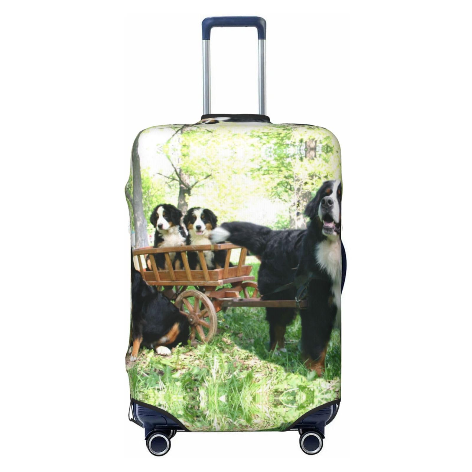 Miniks Hunde-Familien-Reisegepäckabdeckung, robuster Kofferschutz, passend für 45,7 - 81,3 cm große Gepäckstücke, klein, schwarz, S, Schwarz , S