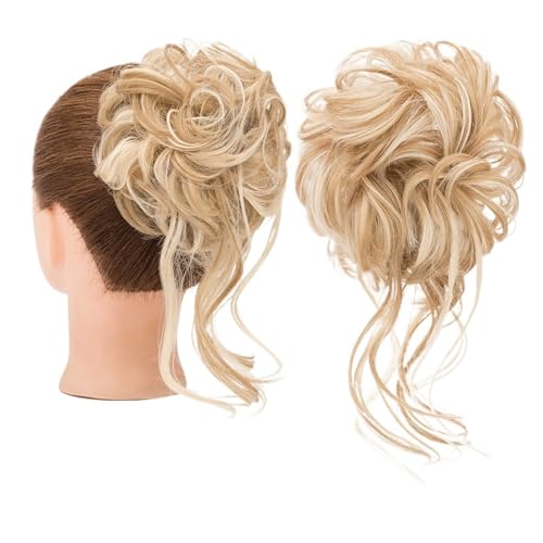 Haarteil Synthetisches, lockiges, elastisches Band, Chignon, Donut mit Zöpfen, Haargummis, unordentliches Dutt-Haar, Hochsteckfrisur, Haarteile, Verlängerungen for Frauen Haarverlängerung(6)