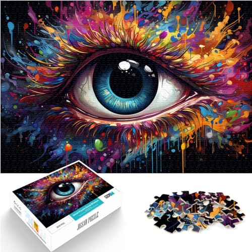 Puzzles als Geschenke, bunte psychedelische Augen, 1000-teiliges Puzzle für Erwachsene, Holzpuzzles, Heimdekorationspuzzles, 1000 Teile (50 x 75 cm)