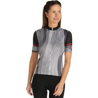CASTELLI Damen ILLUSIONE Jersey T-Shirt, Schwarz/Weiß, Small