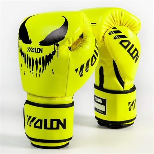 Boxhandschuhe Professionelles 10oz Leder Muay Thai Training Sparring Boxsackhandschuhe Kickboxen Kämpfen,Grün,M