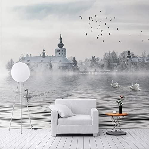 Architektur Schwanensee 3D Tapeten Wanddekoration Fototapete Sofas Wohnzimmer Wandbild Schlafzimmer-300cm×210cm