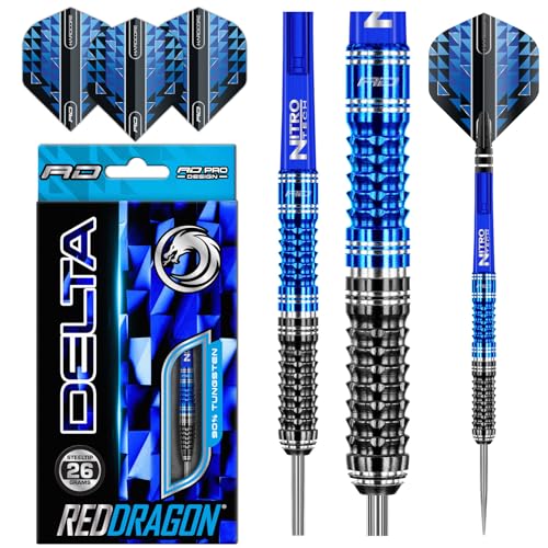 RED DRAGON Delta 2: 26g Tungsten Darts mit Flights und Schäfte