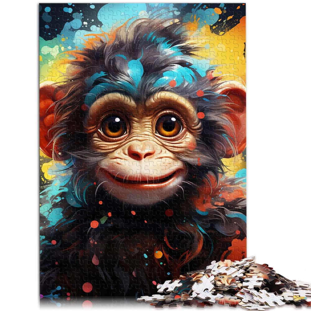 Puzzles Geschenke Spielzeug Art Monkey Fun Puzzles für Erwachsene 1000-teiliges Holzpuzzle Spielzeug Puzzles Lernspiele Stressabbauende Puzzles 1000 Stück (50 x 75 cm)