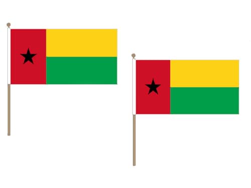 AZ FLAG STOCKFLAGGE Guinea-Bissau 45x30cm mit holzmast - 10 stück Bissau-GUINEISCHE STOCKFAHNE 30 x 45 cm - flaggen