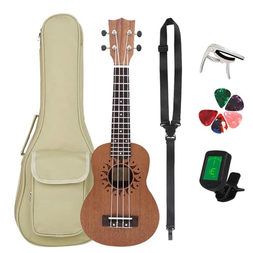 21 Zoll Ukulele 4 Saiten Gitarre Sapele Holz Ukulele Mit Bag Tuner Saiten Kapodaster Und Ukulele Picks Ukulele Einsteiger Kit