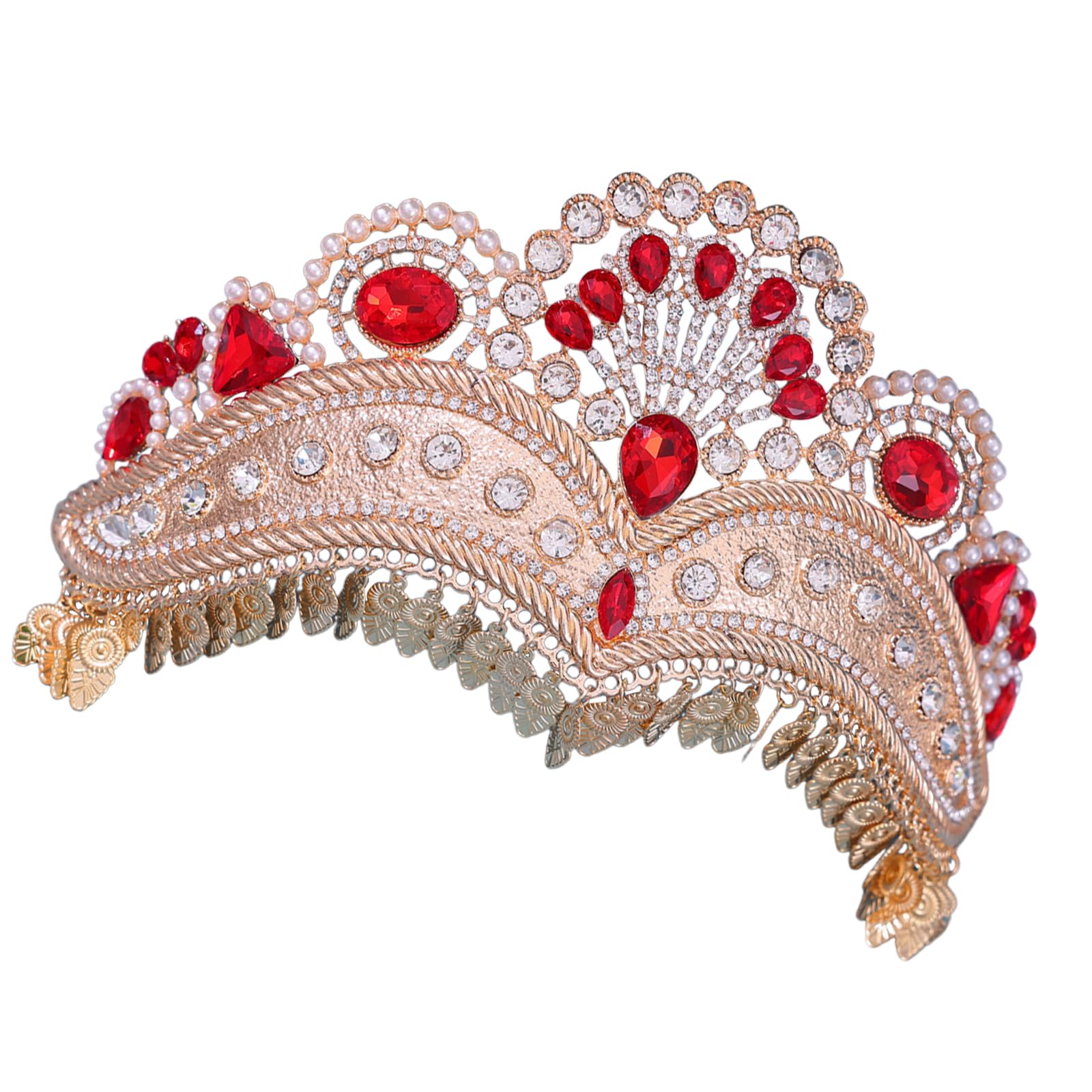 Fhkpsqkcn Elegante Braut-Strass-Krone, Diadem, handgefertigt, Kristalle, Kopfschmuck, verstellbar, Hochzeits-Kopfbedeckung, Zubehör für Frauen