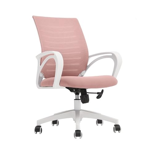 FUHAI-666 Bürostühle Ergonomischer Bürostuhl Home Wheels Mid Back Mesh Büroschreibtisch Rolling Swivel Task Chair Schreibtischstuhl(Pink)