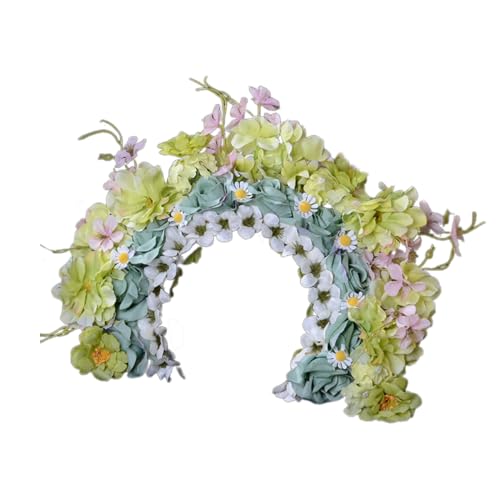 PTILSERY Brautgirlanden Blumen Hochzeit Blume Stirnband Strand Kranz Haarband Mädchen Haarschmuck Frauen Kopf Hoop Requisiten wie beschrieben