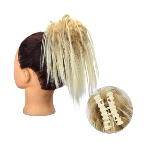 Haarteile Haarknoten Synthetische Haarverlängerung mit Krallenclip, unordentlicher Dutt, flauschiger Chignon, schwarzblonder Haarknoten, Hochsteckfrisur, falsches natürliches Haarteil for Frauen Brötc