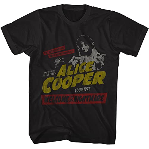 Alice Cooper WTMN 1975 Tour Erwachsene Kurzarm T-Shirts Graphic Tees, schwarz, L