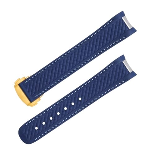 IOTUP Ersatz-Uhrenarmband für Omega-Armband Seamaster 300 Aqua Terra AT150 8900, weiches Gummi, gebogenes Ende, 46, Achat