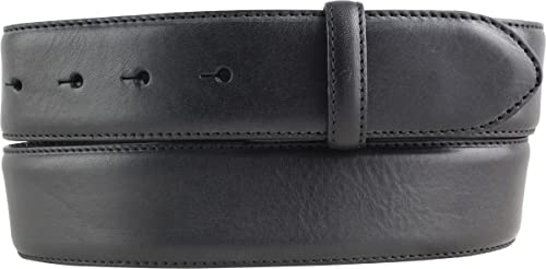 BELTINGER Wechselgürtel aus Vollrindleder mit Naht 4 cm ohne Schnalle | Weicher Druckknopf-Gürtel für Damen Herren 40mm | Jeans-Gürtel mit feiner Struktur | Schwarz 95cm