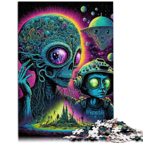 Puzzle | Puzzles mit Alien-Monster, 1000 Teile, Puzzle für Erwachsene, Holzpuzzle, Spaß für zu Hause, Aktivitäten, Geburtstagsgeschenk, Reisegeschenke, 1000 Teile (50 x 75 cm)