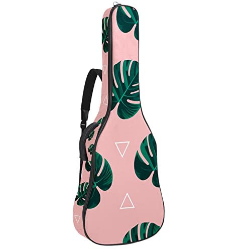 Akustische Gitarrentasche mit mehreren Taschen Dicke Polsterung Wasserdichter Gitarrenkoffer Gig Bag 108,9x42,9x11,9 cm,Tropical Palm Triangle Pattern