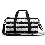 Schwarz-Weiß-Streifen Sport Duffel Bag Sporttasche Reisetasche Handgepäck Tasche Schwimmtasche Weekender Bag 45x23x23cm