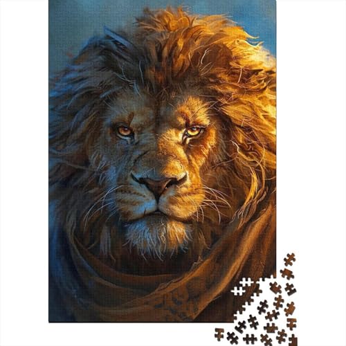 Kunstpuzzle für Erwachsene 500 Teile, mittelalterlicher Löwe für Erwachsene, 500 Teile Puzzlegeschenke, Lernspielzeug, Familienspiele (Größe 52x38cm)