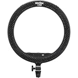 Godox LR150 LED Ringlicht Schwarz - 18 Zoll einstellbare Farbtemperatur Ringlampe mit Telefonhalterung - 3000K bis 6000K Lichttemperatur und dimmbar von 10% bis 100%