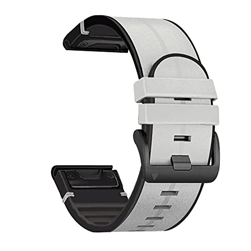 OPKDE 22 x 26 mm Silikon-Lederarmband für Garmin Fenix 7X 7 6X 6 Pro Ersatz-Schnellverschluss-Uhrenarmband für Fenix 5 5X Forerunner 935, 26MM Fenix 6X 5X 7X, Achat