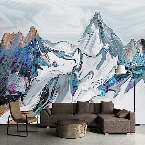 XLMING Kreative Tinte Landschaft Verschneiter Berg 3D Tapete Home Dekoration Wohnzimmer Sofa Schlafzimmer Tv Hintergrund Wand-430cm×300cm