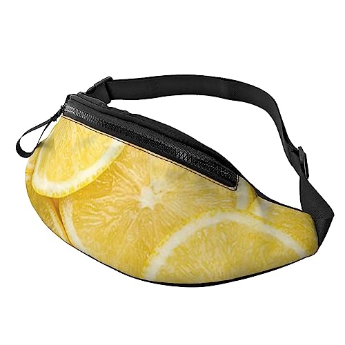 HSJFS Modische Hüfttasche mit Eis- und Waffelmuster, verstellbare Hüfttasche, lässige Brusttasche, Gelbe Zitrone., Einheitsgröße