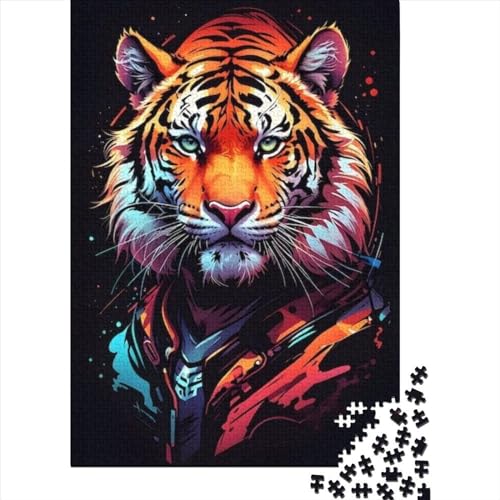 1000 Puzzles für Erwachsene, Tiger, Holzpuzzles, Puzzles für Erwachsene und Teenager, Holzpuzzles für Erwachsene und Teenager (Größe 75 x 50 cm)