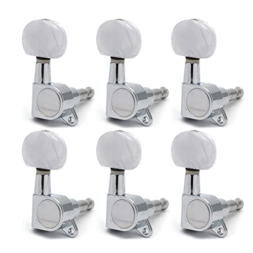 Gitarren Stimmwirbel Chrome Oval Form Linker Und Rechter Gitarren-Tuning-Pegs-Tasten Tuner-Maschinenkopf Für E-Gitarre (Color : 6R)