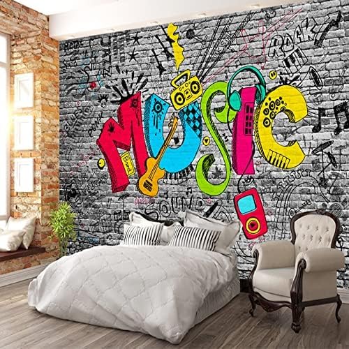 Porträt Ktv Bar Restaurant Kreative Musik Graffiti Wandkunst 3D Tapeten Wanddekoration Fototapete Sofas Wohnzimmer Wandbild Schlafzimmer-350cm×256cm